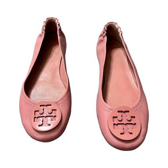 Tory Burch Minnie Travel Ballet Flats in Pink Magnolia - Picture 2 of 9